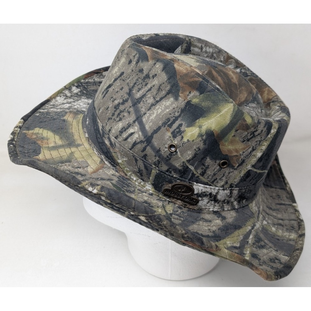 Mossy Oak Camouflage Camo Boonie Hat Wide Brim Outdoor Hunting Fishing VTG
